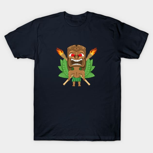 Angry Hawaiian Tiki Totem T-Shirt by SmittyGFX